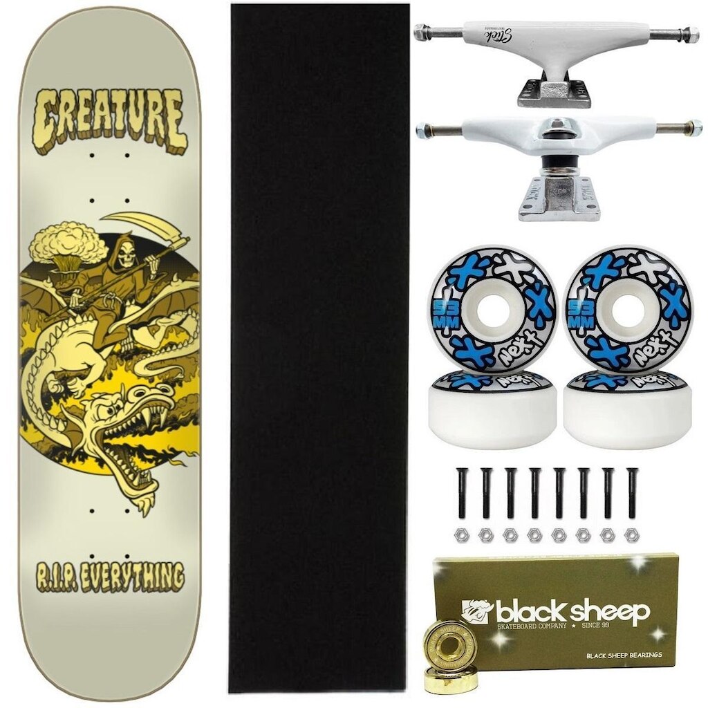 Skate Creature Profissional Montado Ryp 8.0 Roda Next 53mm