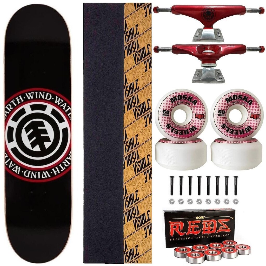 Skate Element Montado 8.0 Moska 60mm Red Bones Visible Tr139