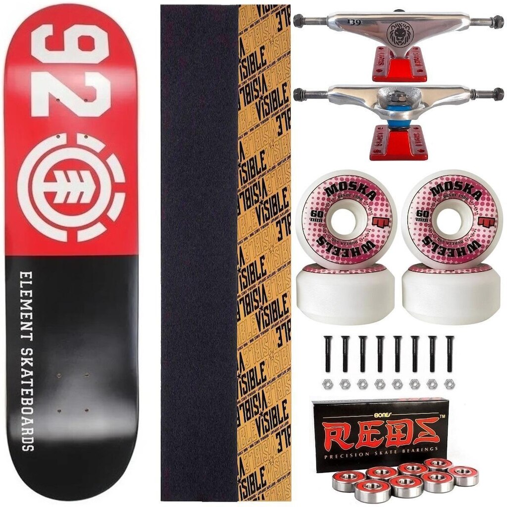 Skate Element Montado 8.0 Moska 60mm Red Bones Visible Tr139