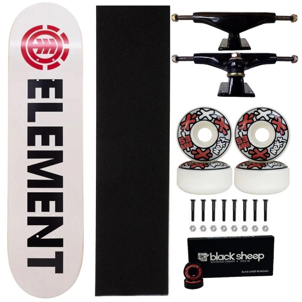 Skate Element Montado 8.0 Peças Profissionais Next Abec 15