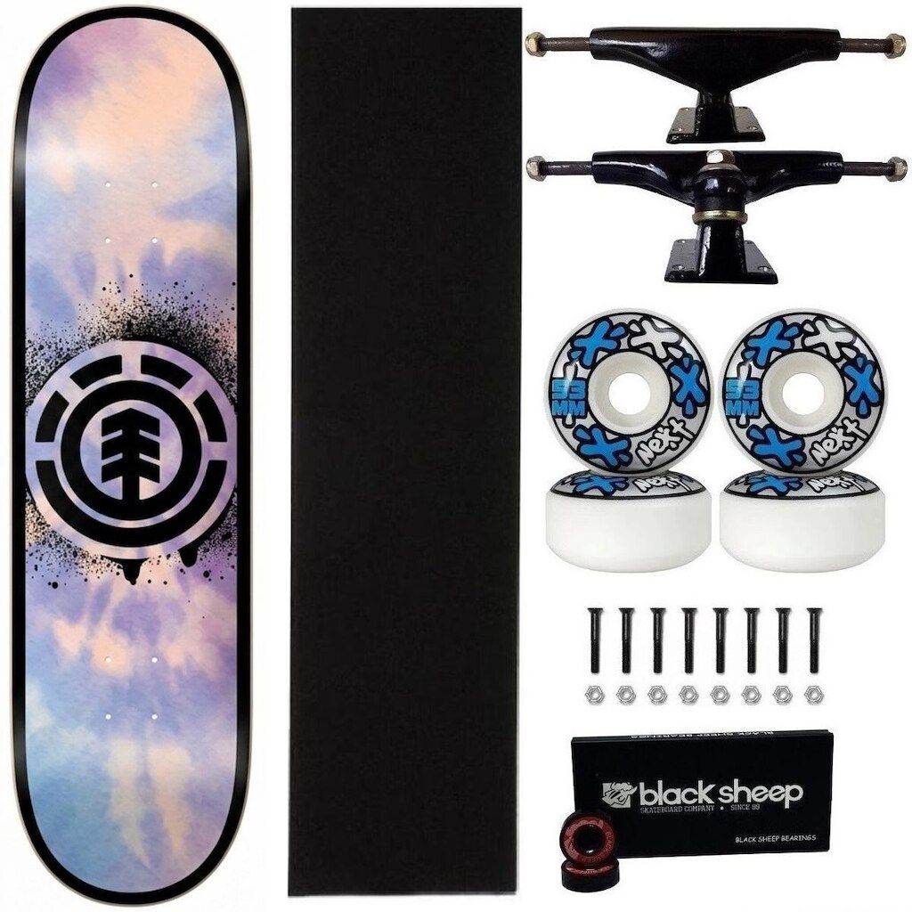 Skate Element Montado Tie 8.0 Maple Tie Dye Next 53mm Abec15