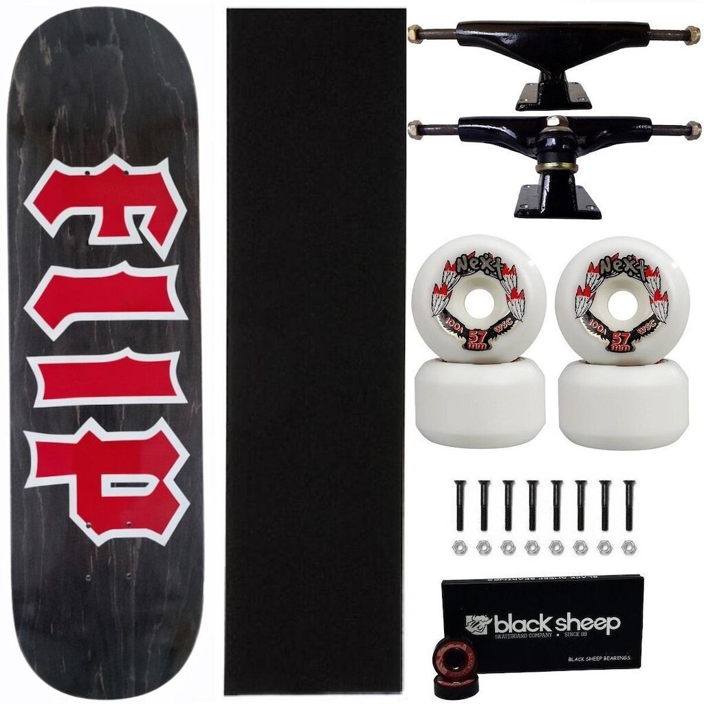 Skate Flip Maple Montado Profissional Roda Next 57mm Abec 15