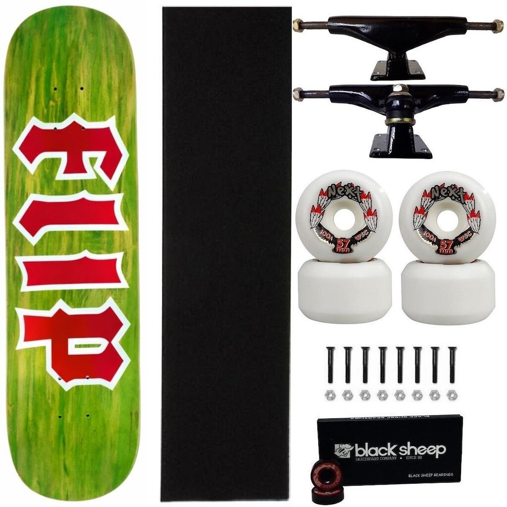Skate Flip Maple Montado Profissional Roda Next 57mm Abec 15