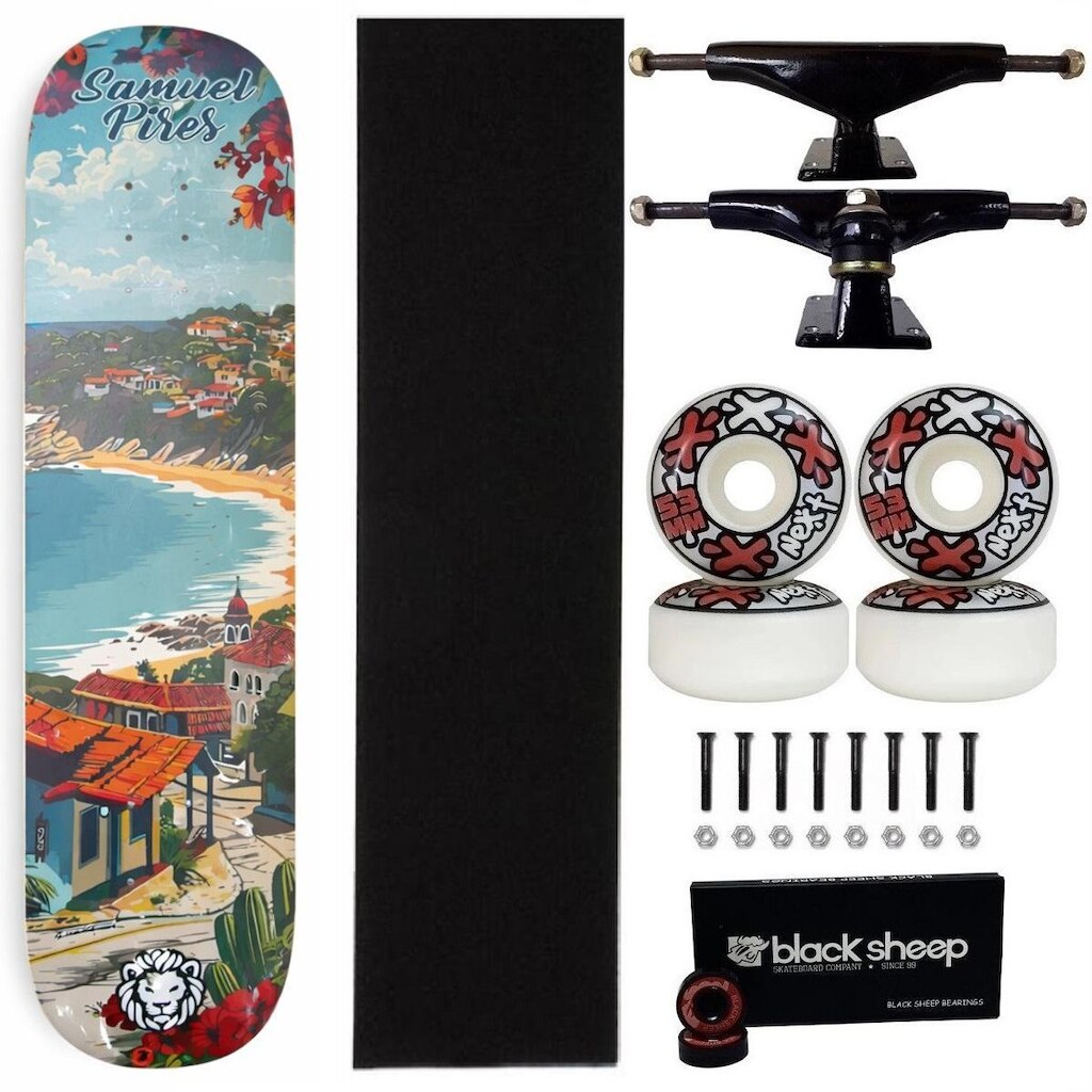 Skate Lyons Maple Montado 8.0 Profissional Next 53mm Abec 15