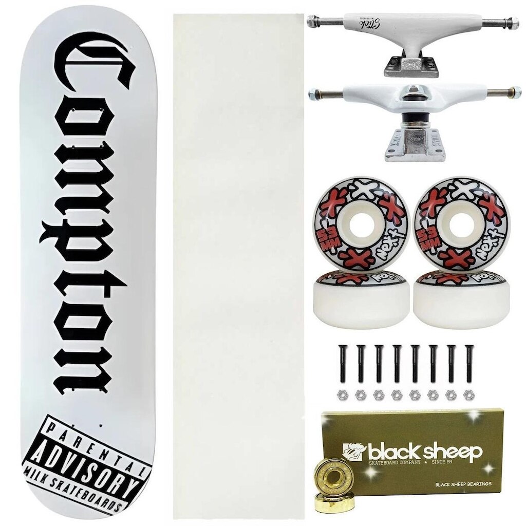 Skate Milk Maple Montado 8.0 Roda Next 53mm Lixa Translucida