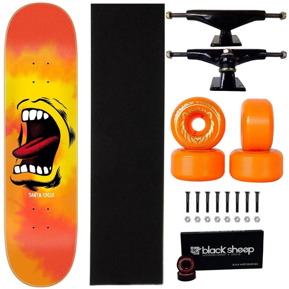 Skate Santa Cruz 8.0 Profissional Montado Completo Roda 55mm Abec