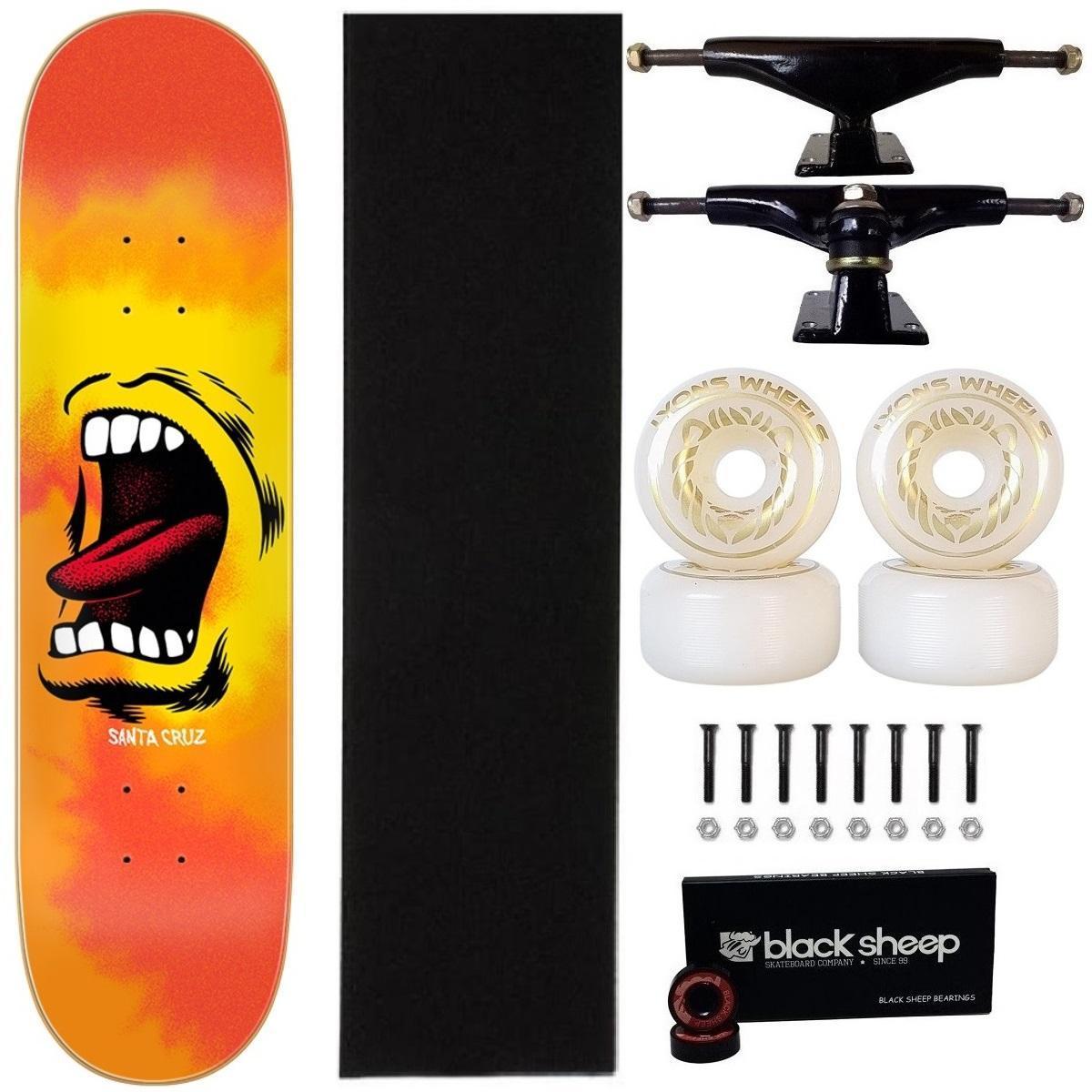 Skate Santa Cruz 8.0 Profissional Montado Completo Roda 55mm Abec