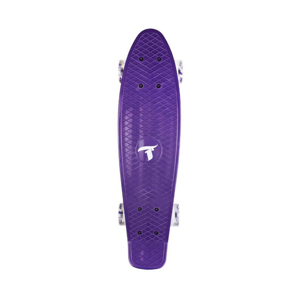 Skate Traxart Mini Cruiser Roxo Com Rodas de Led 59 mm