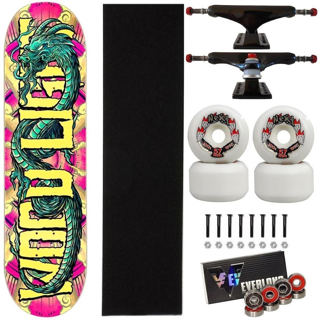 Skate Wood Light Dragão Montado 8.0 Roda Next 57mm Abec 15