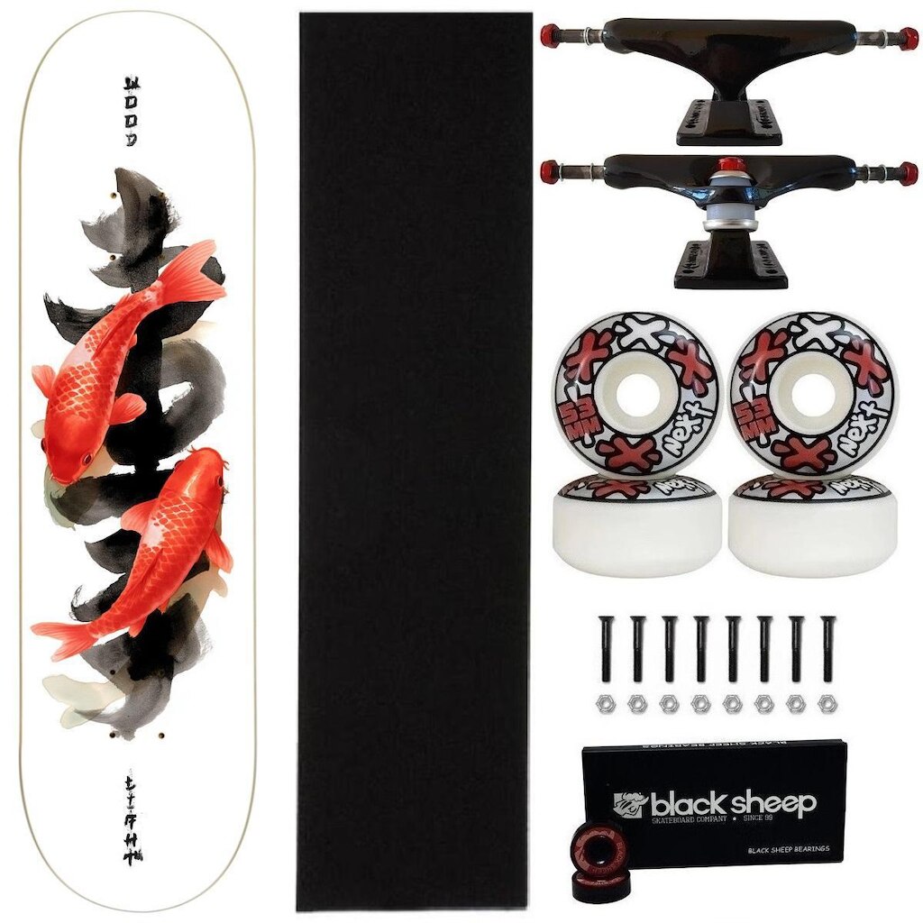 Skate Wood Light Profissional Montado 8.0 Next 53mm Abec 15