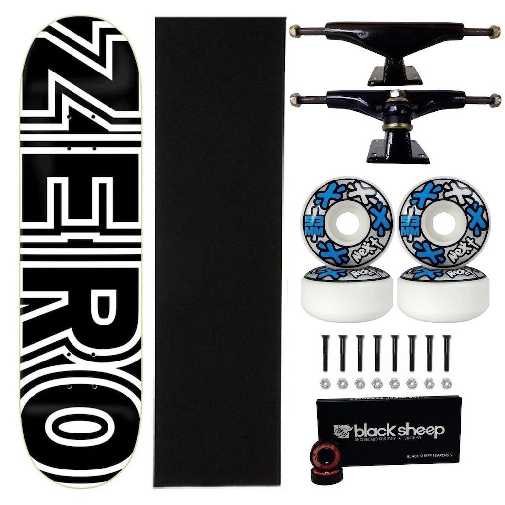 Skate Zero Maple Profissional 8.0 Roda Next Abec 15 Black