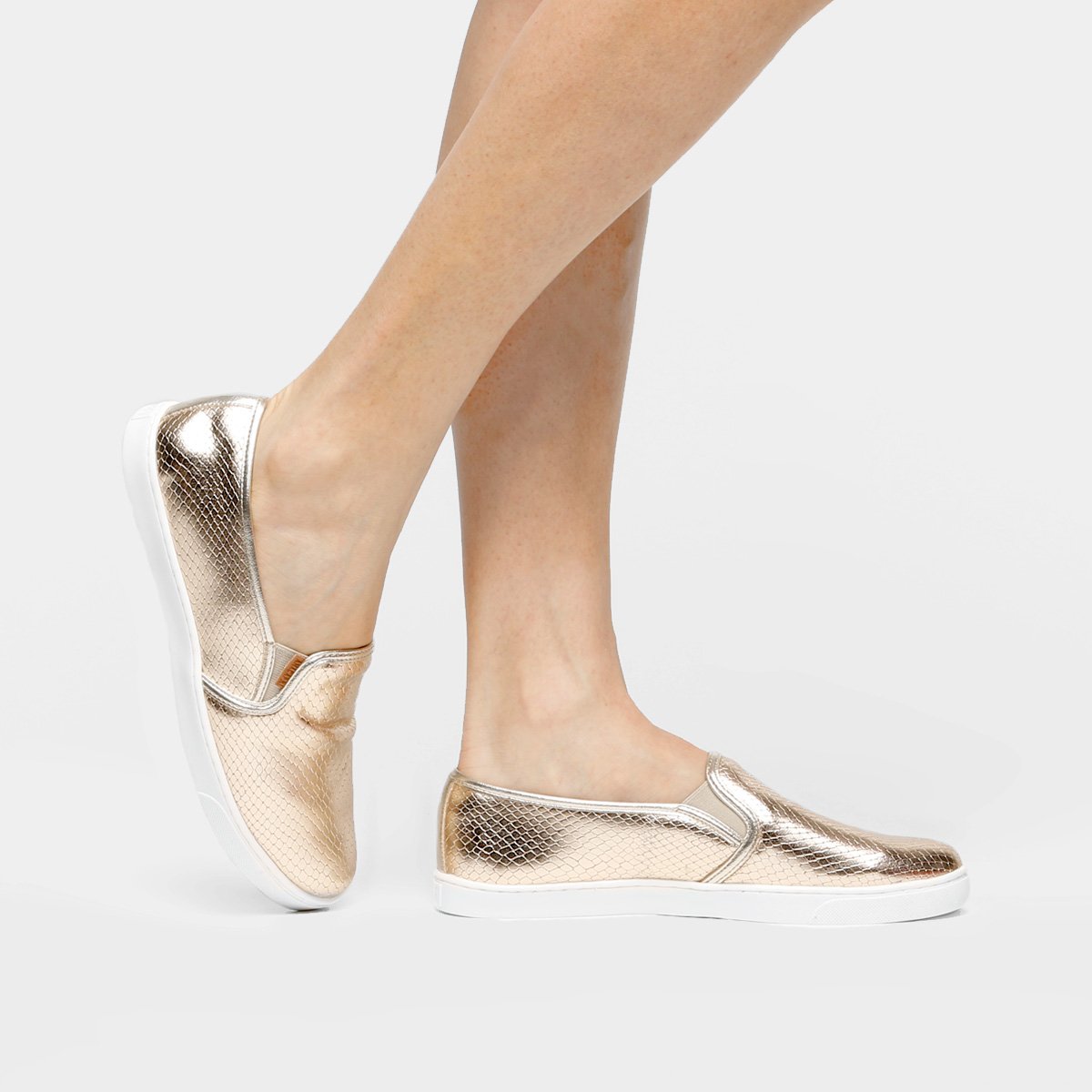 Slip On Anacapri Textura - Dourado | Netshoes