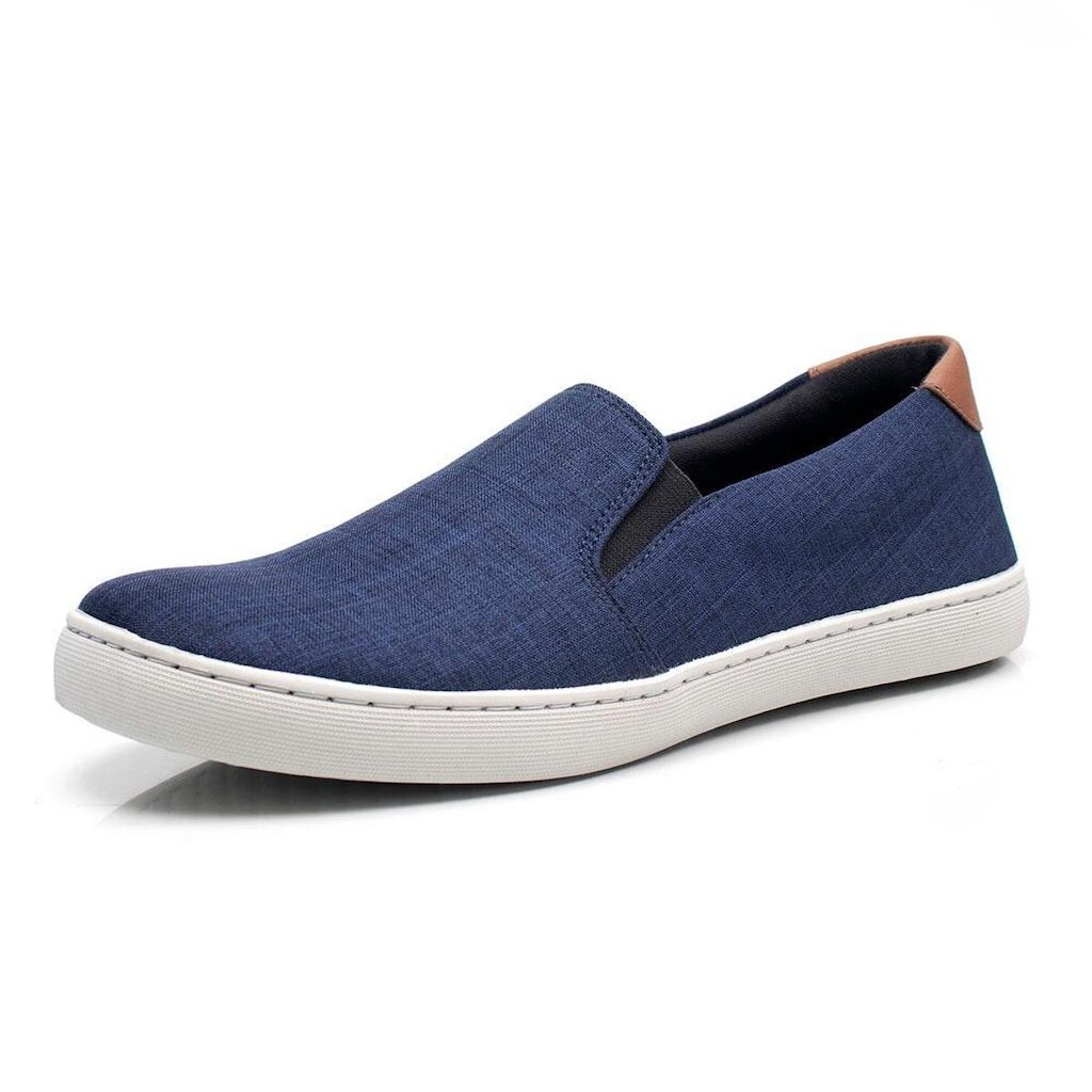 Slip On Basico Masculino Liso com Elastico Lateral e Sola Borracha Costurada