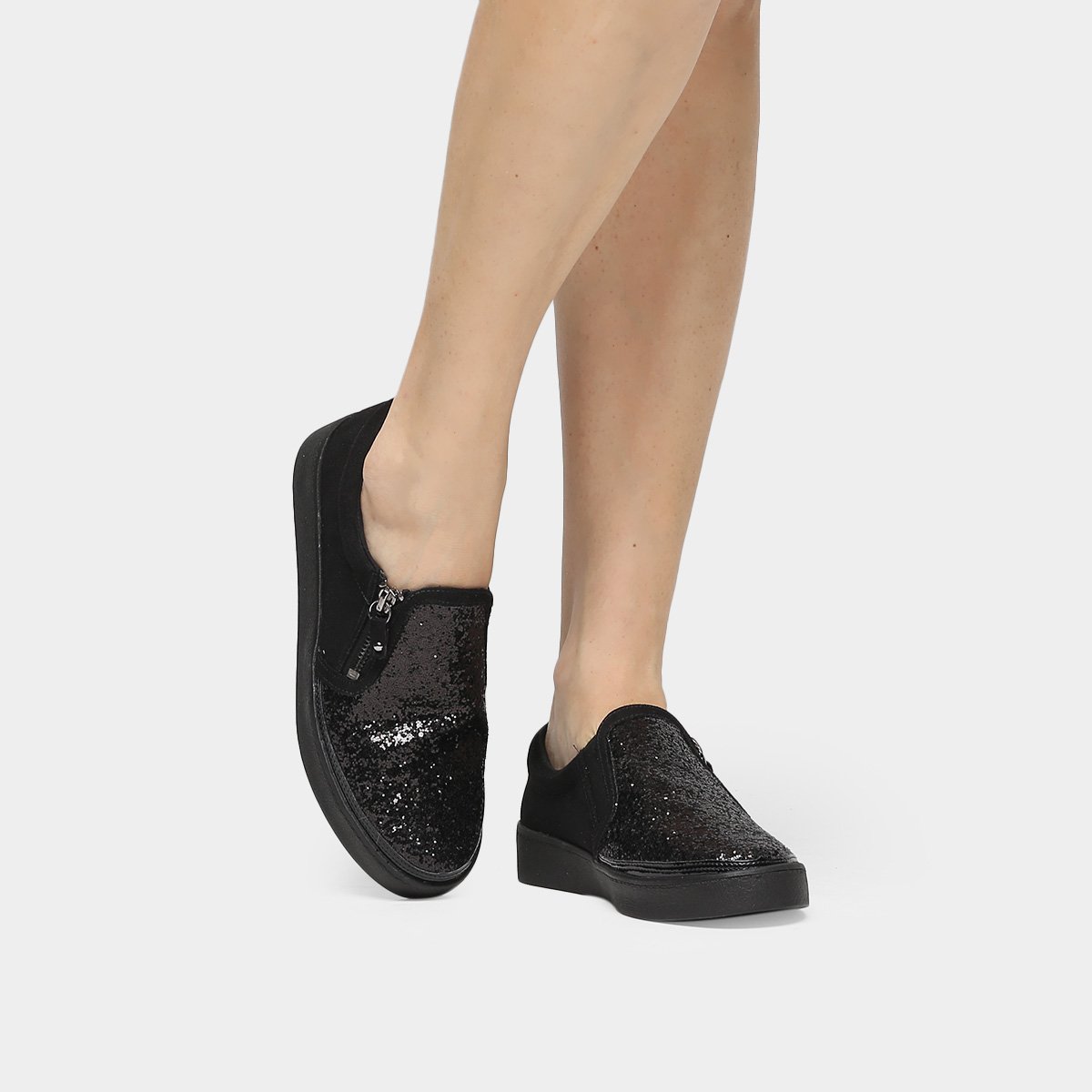Slip On Bebece Glitter Preto Netshoes