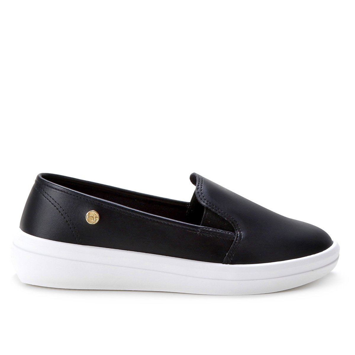 Slip On Beira Rio Básico Liso Feminino - Preto | Netshoes
