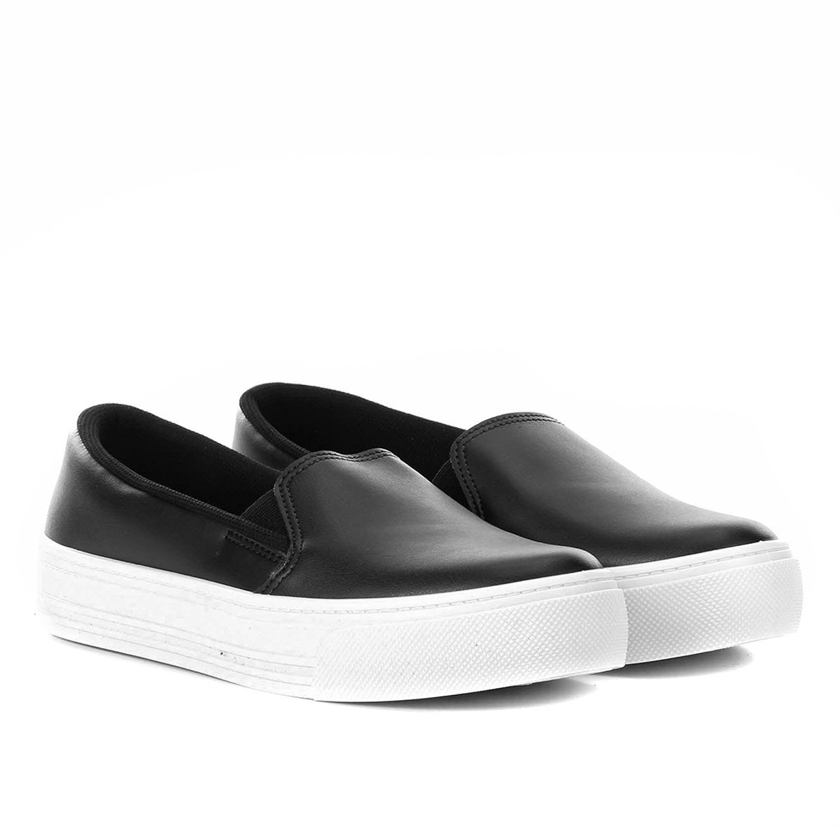 Slip On Beira Rio Caixa Alta Feminino - Preto | Netshoes