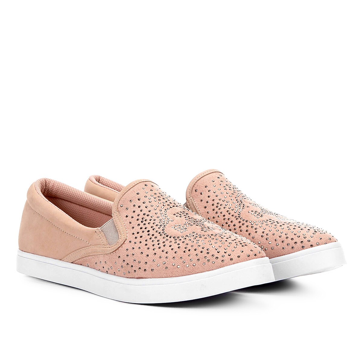 Slip On Capodarte Aplique Strass Hotfix Feminino - Rosa Claro | Netshoes
