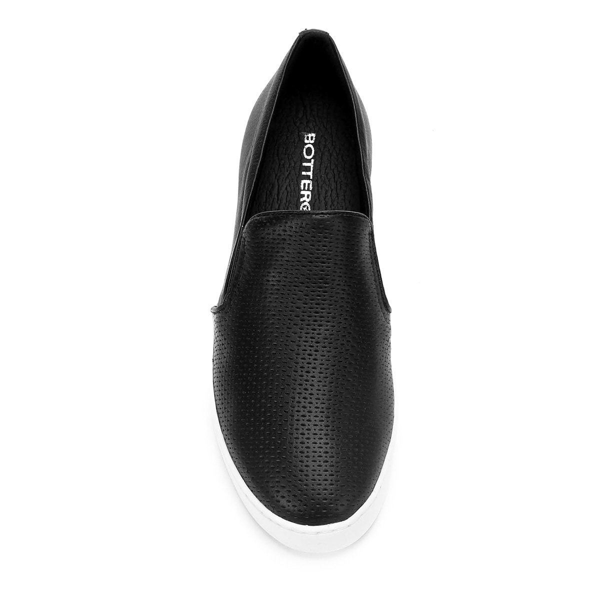 Slip On Couro Bottero Perfuros Feminino - Preto | Netshoes