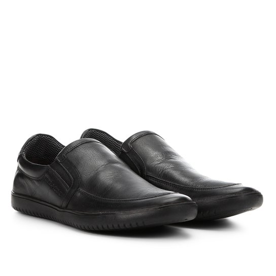 Slip On Couro Ferracini Lunar Plus Masculino - Preto Menor preço em Slip On Couro Ferracini Lunar Plus Masculino - Preto