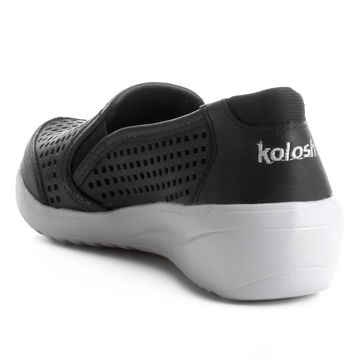 slip on couro kolosh furinhos com zíper lateral feminino
