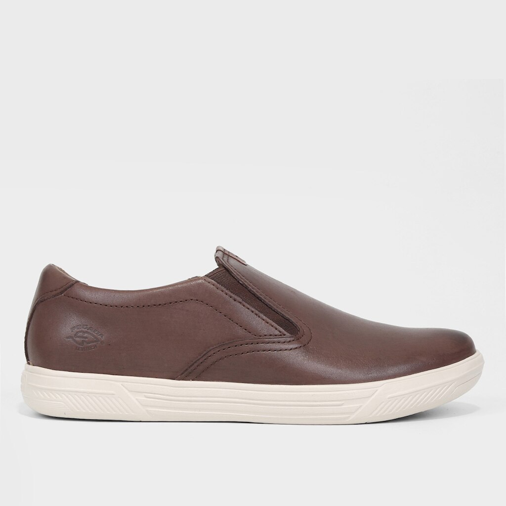 Slip On Couro Pegada Liso Masculino