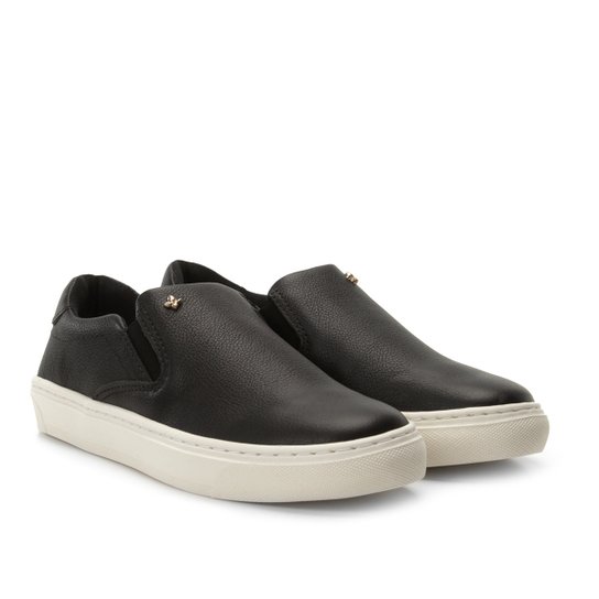 Slip On Cravo & Canela Básico Feminino - Preto Menor preço em Slip On Cravo & Canela Básico Feminino - Preto