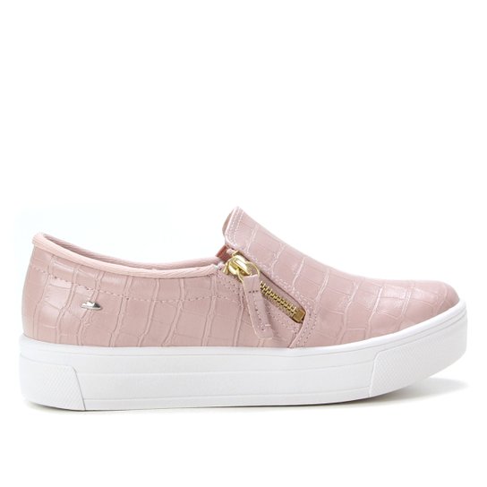Slip On Dakota Básico Zíper Feminino - Rosa Menor preço em Slip On Dakota Básico Zíper Feminino - Rosa