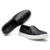 Slip On de Couro Feminino Texturizado Calce Facil Elastico Solado Borracha - Preto