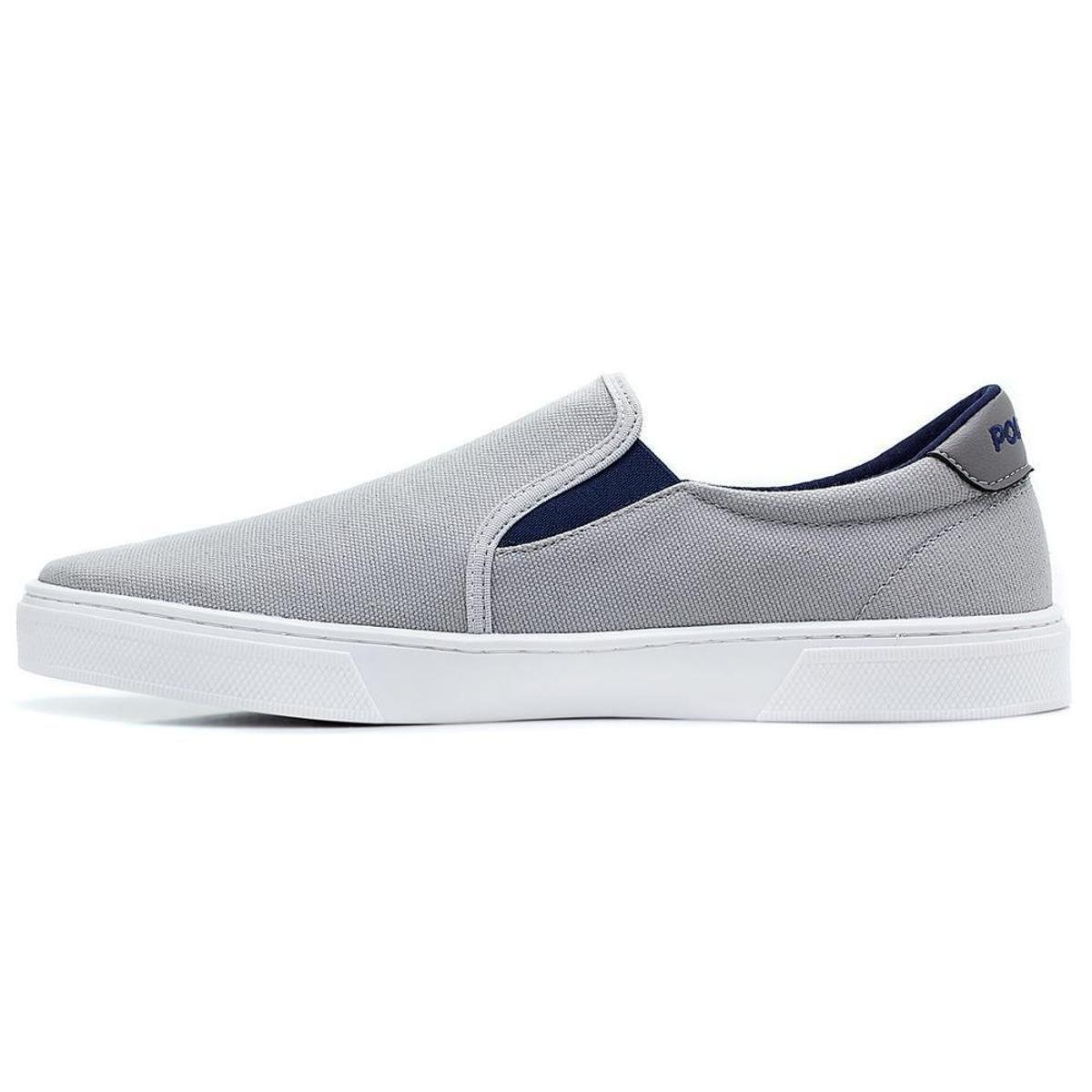 Slip On Iate Polo Joy Lona Masculino - Cinza Claro | Netshoes
