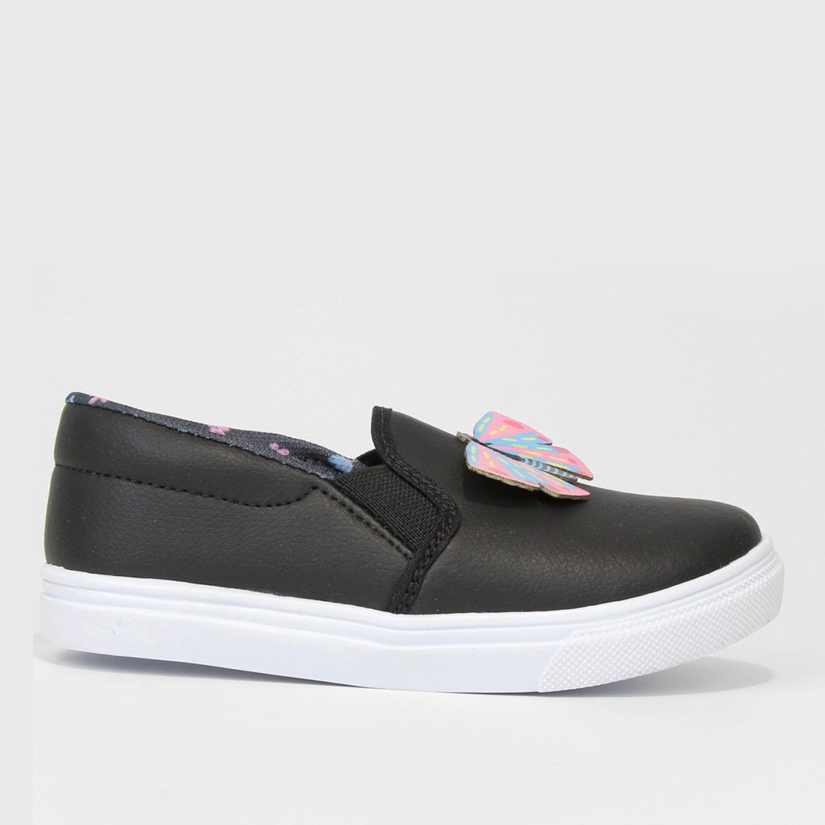 Slip On Infantil Kurz Borboleta Menina Menor preço em Slip On Infantil Kurz Borboleta Menina
