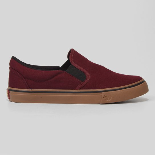 Slip On Juvenil Edge Iate Lona - Vinho+Bege Menor preço em Slip On Juvenil Edge Iate Lona - Vinho+Bege