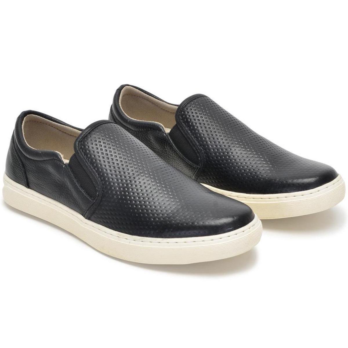 Slip On Masculino Iate Couro Tênis Sapatênis Sem Cadarço Elástico Calce Fácil Confortável Menor preço em Slip On Masculino Iate Couro Tênis Sapatênis Sem Cadarço Elástico Calce Fácil Confortável