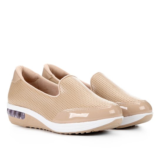 Slip On Modare Perfuros Feminino - Bege Menor preço em Slip On Modare Perfuros Feminino - Bege