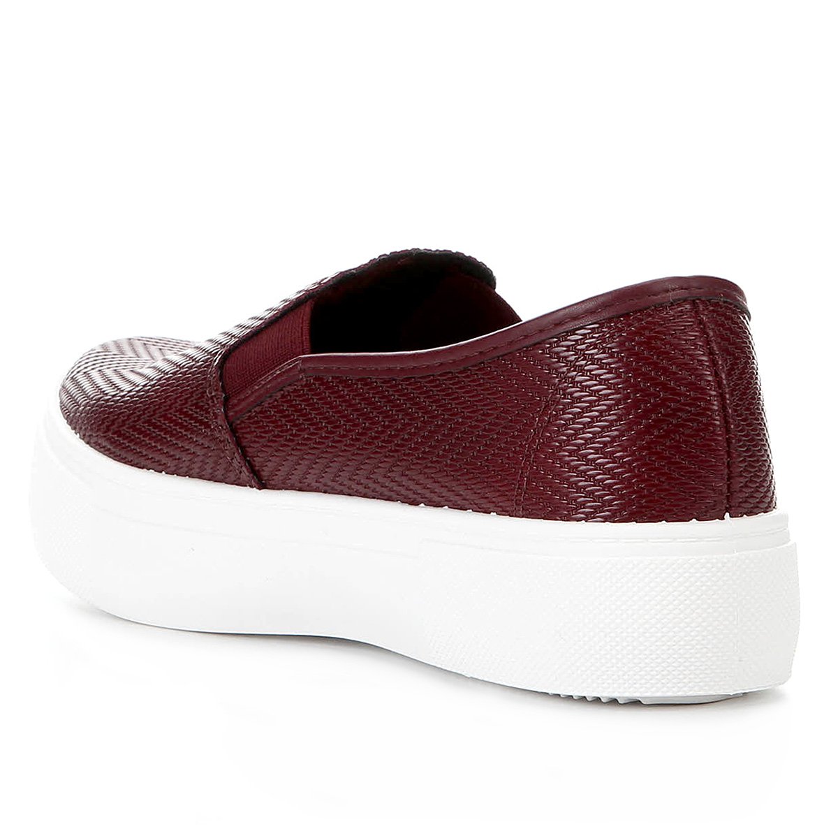 Slip On Moleca Caixa Alta Trama Feminino - Vinho | Netshoes
