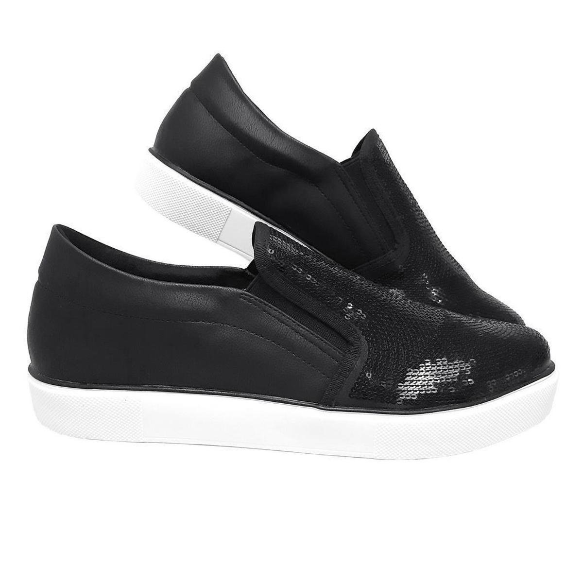 Slip On New pele Feminino - Preto | Netshoes