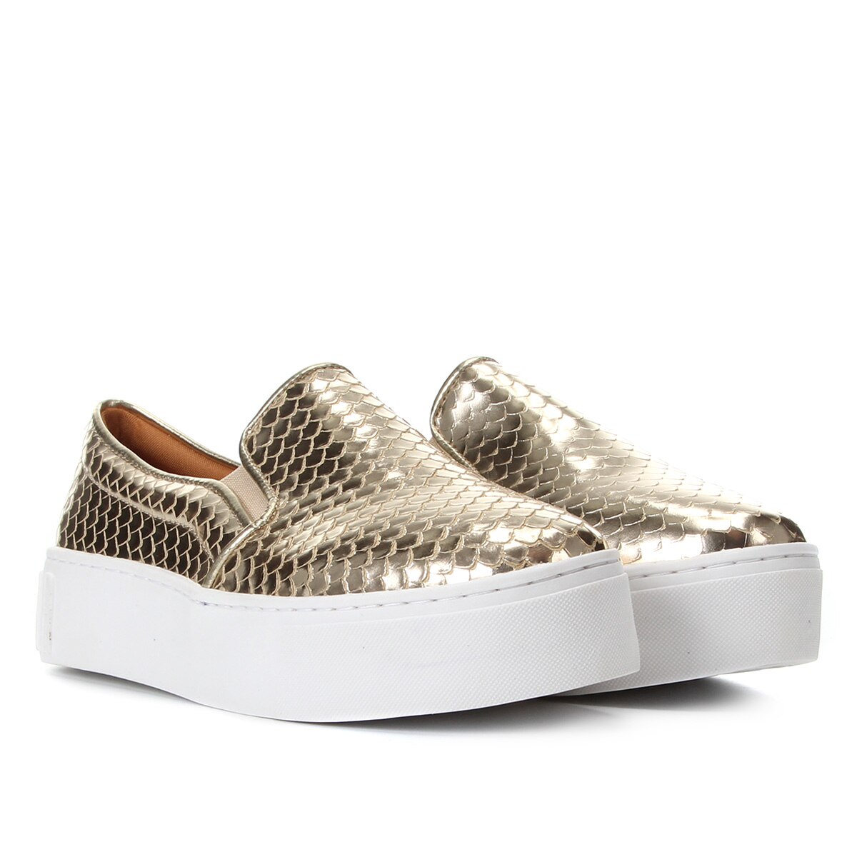 Slip On Santa Lolla Flatform Cobra Navalhada Feminino - Ouro | Netshoes