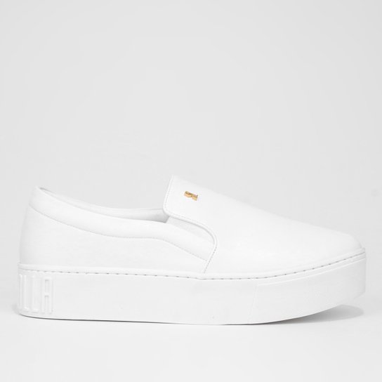 Slip On Santa Lolla Flatform New Pele Feminino - Branco Menor preço em Slip On Santa Lolla Flatform New Pele Feminino - Branco