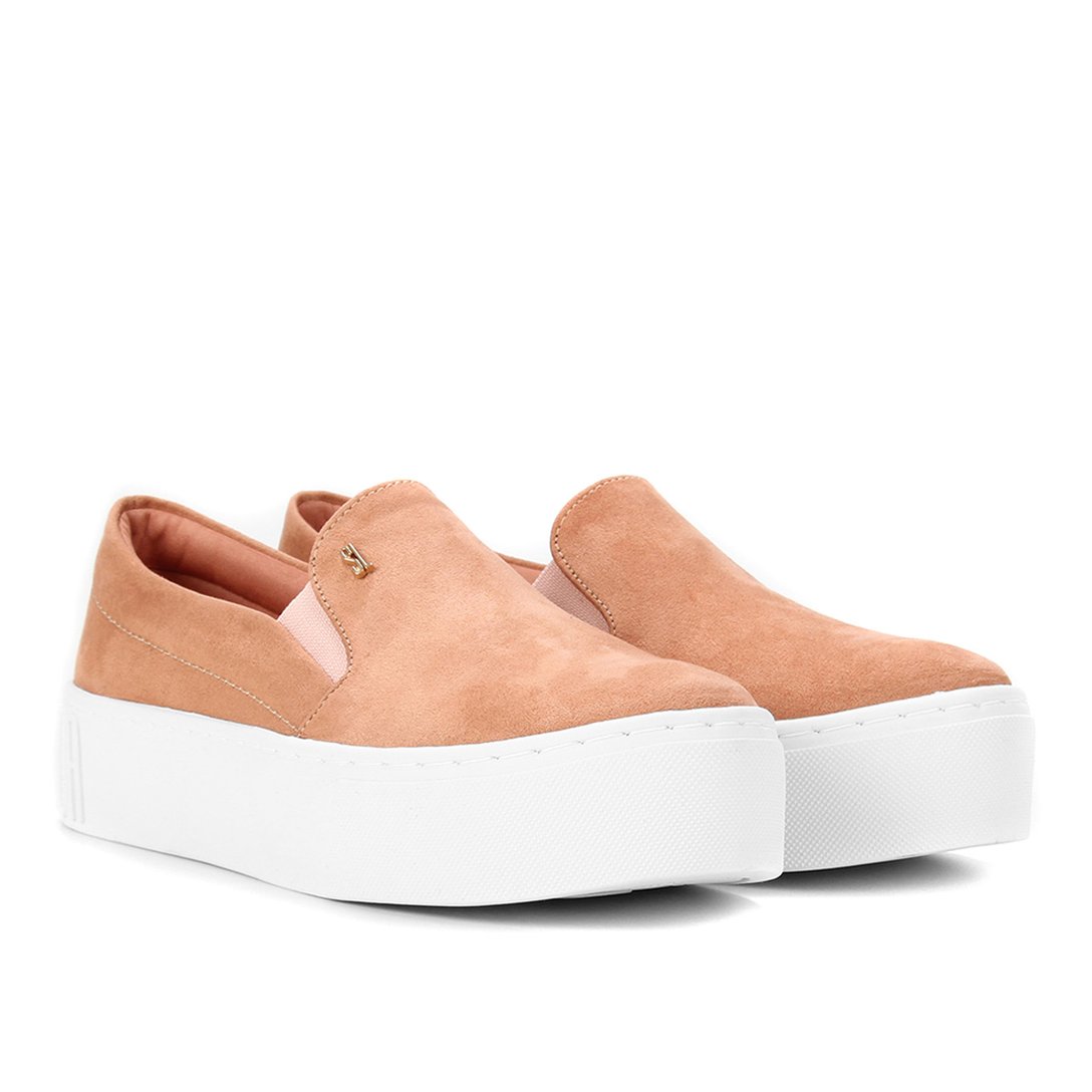 Slip On Santa Lolla Flatform Suede Feminino Caramelo Netshoes