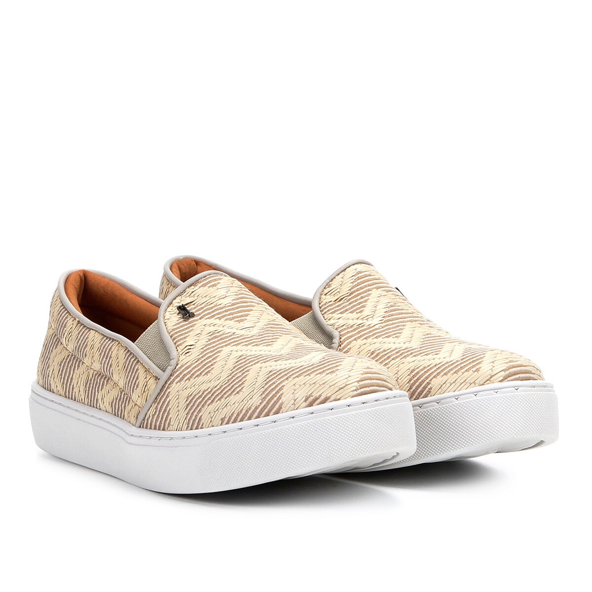 Slip On Santa Lolla Ráfia Feminino - Cinza+Bege | Netshoes