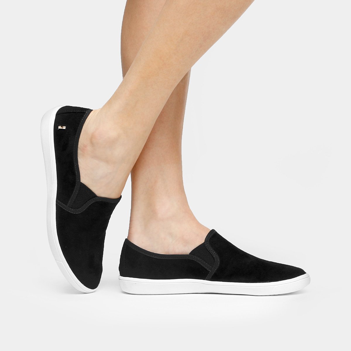 Tênis Santa Lolla Slip On em Suede Preto