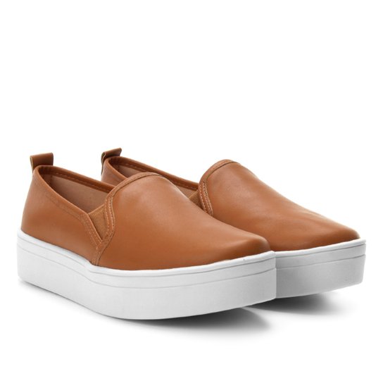 Slip On Somoda Caixa Alta Básico Feminino - Caramelo Menor preço em Slip On Somoda Caixa Alta Básico Feminino - Caramelo