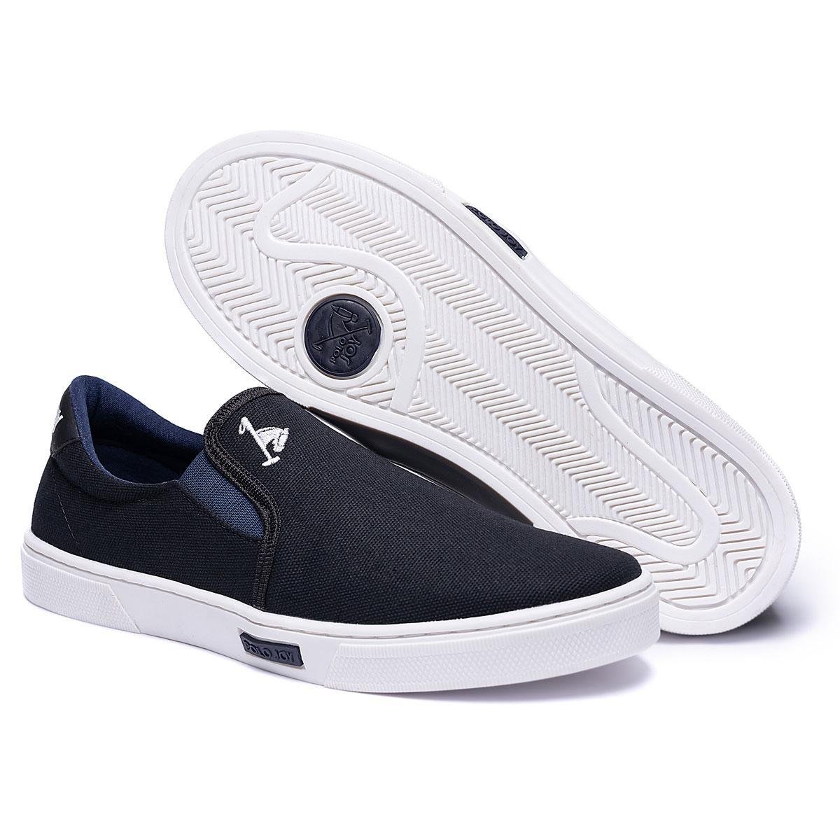 Slip On Tênis Masculino Calce Fácil Lona Polo Joy Casual Menor preço em Slip On Tênis Masculino Calce Fácil Lona Polo Joy Casual