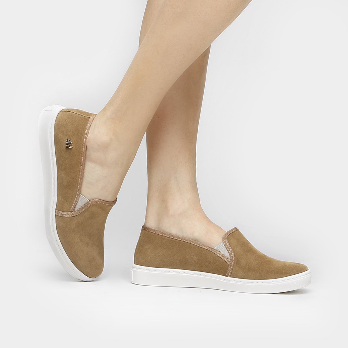 Slip On Via Marte Camurça Feminino - Caramelo | Netshoes
