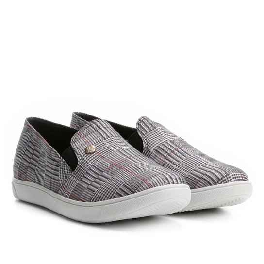 Slip On Via Uno Básico Feminina - Preto+Branco