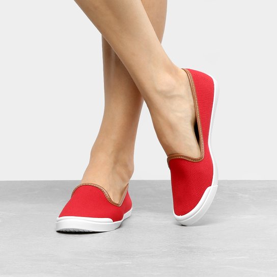 Slipper Moleca Básico Feminino - Vermelho+Branco