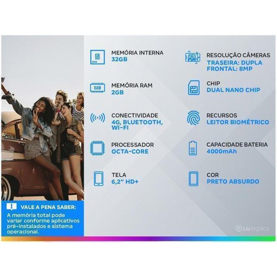 Smartphone Samsung Galaxy A10s 32GB Absurdo - Preto
