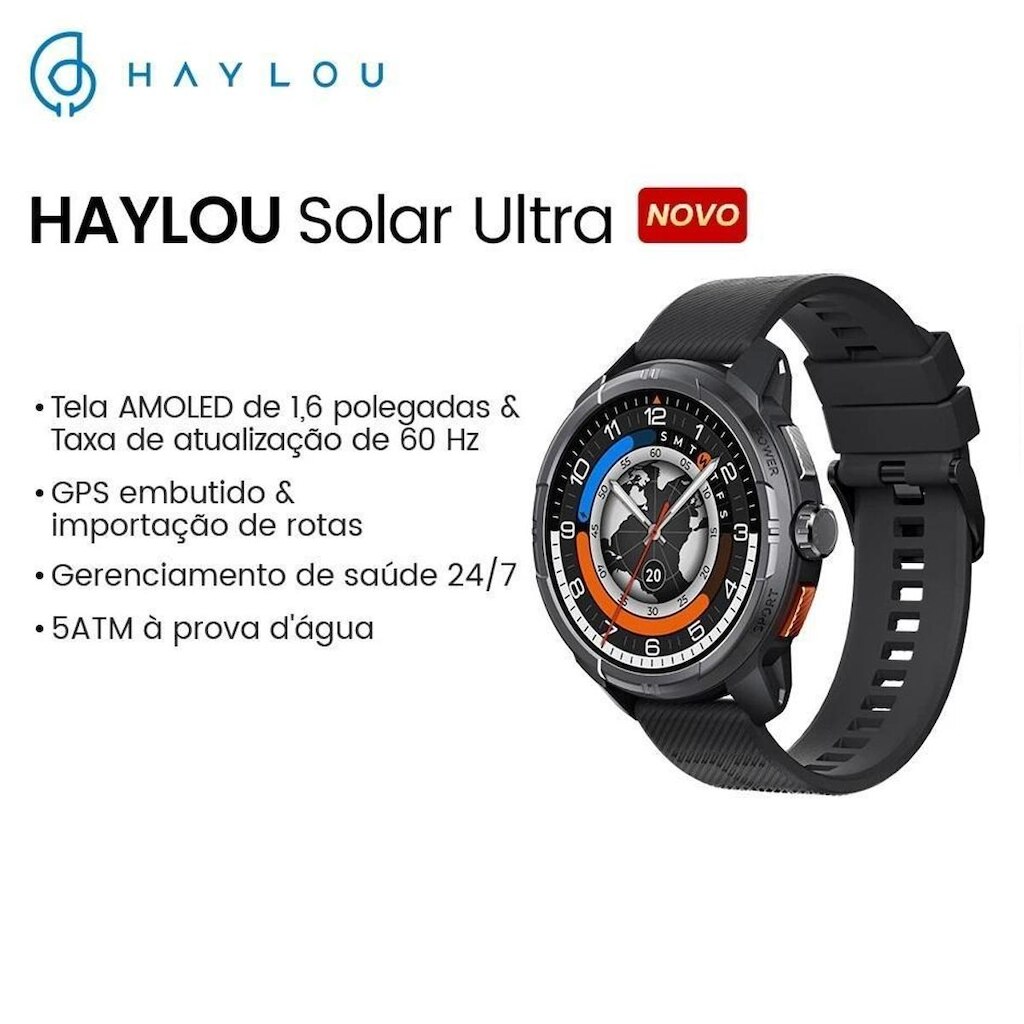 Smartwatch Relógio Haylou Solar Ultra Amoled 1,6" GPS Integrado 5