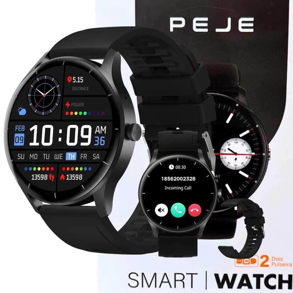Smartwatch Relogio Peje ZW02 Pro Android iOS Bluetooth Amoled Recebe Notificações Chamadas