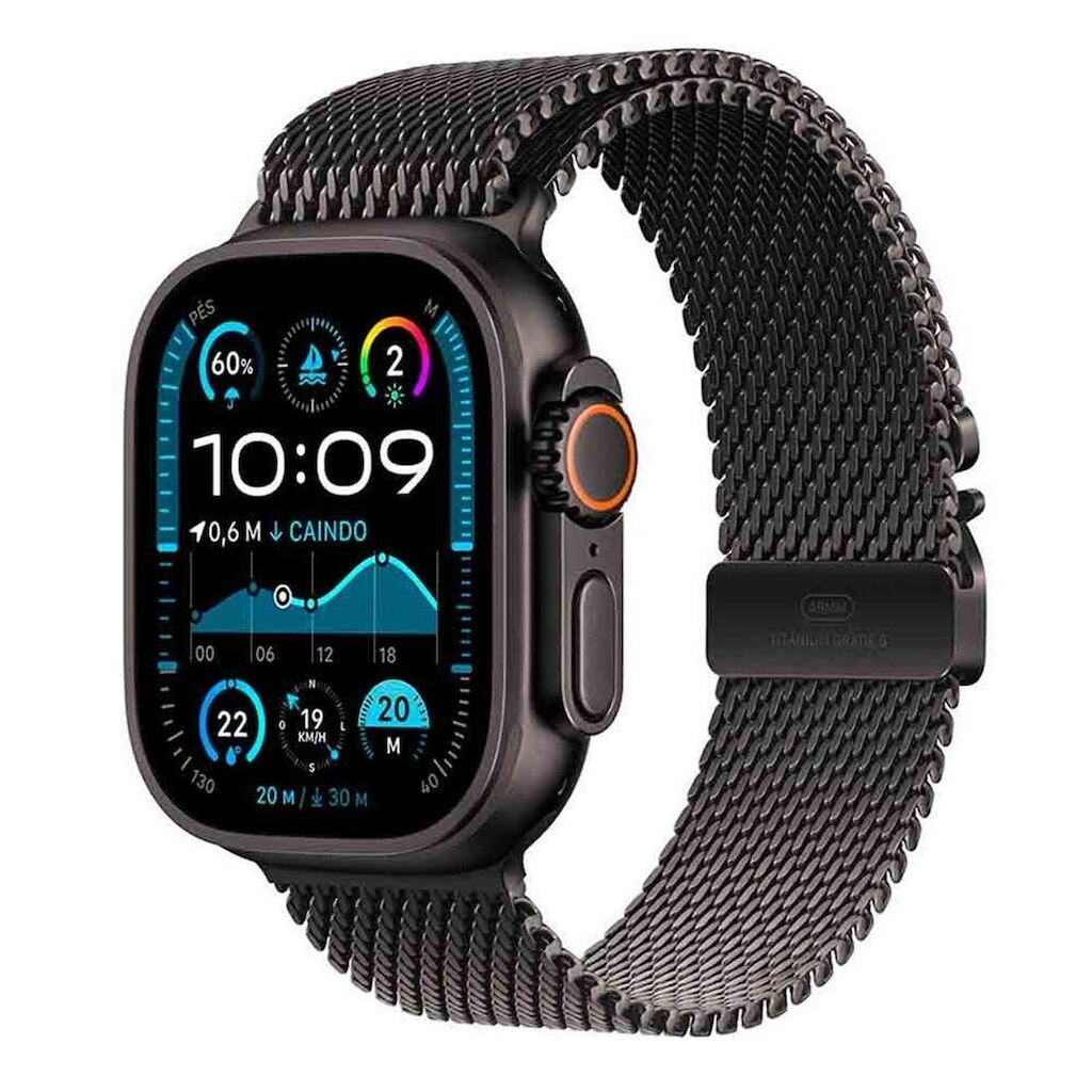 Smartwatch Ultra 49mm + Pulseira Milanese Preta Series 4 3 7 8 9 10