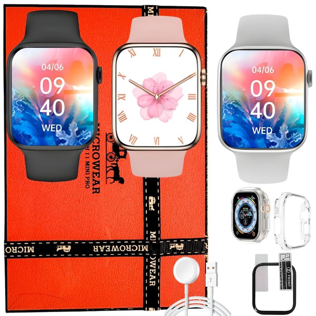 Smartwatch W11 Mini Pro Microwear Relogio Inteligente Série 11 Chatgpt 42mm Android iOS Gps Nfc